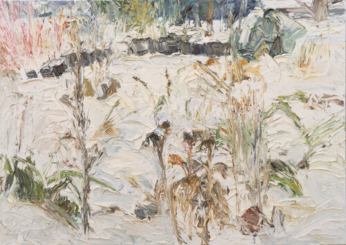 Zarte Gräser im Schnee de Ute Meyer, Pintura a la venta en Singulart