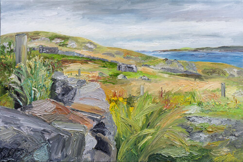 Blick in die Ferne / Lunning/ Shetland van Ute Meyer, Schilderij te koop op Singulart