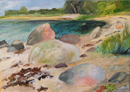 Friedliche Bucht am Waldrand /Knudshoved by Ute Meyer, Painting for Sale on Singulart