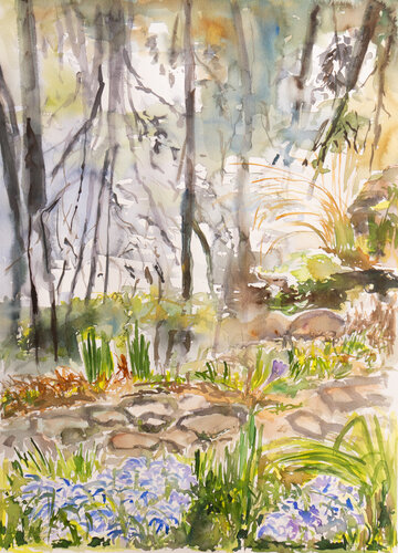 Frühling am Teich by Ute Meyer, Painting for Sale on Singulart
