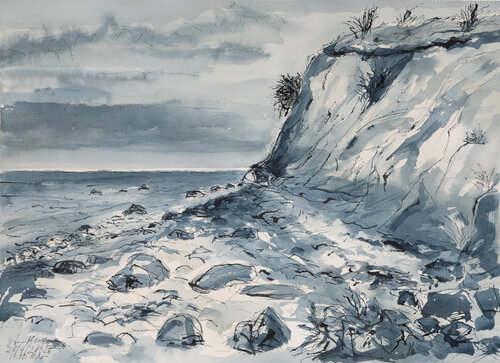 Am Strand / Sct. Albert / Ærø de Ute Meyer, Dibujo a la venta en Singulart
