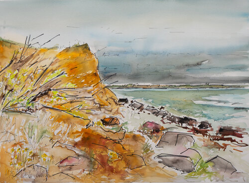 Regenschauer und Wind / Uredhoved / Ærø par Ute Meyer, Peinture en vente sur Singulart