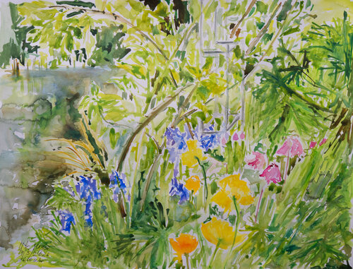 Vor der Rosenblüte I von Ute Meyer, Malerei kaufen auf Singulart