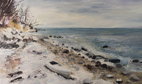 Strand bei Westerholz / Ostseeküste di Ute Meyer, Pittura in vendita su Singulart