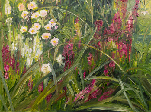 Weidenröschen und Anemonen von Ute Meyer, Malerei kaufen auf Singulart