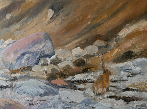 Hase am Strand / Ostsee / Ærø von Ute Meyer, Malerei kaufen auf Singulart