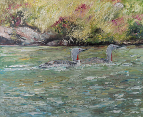 Sterntaucher di Ute Meyer, Pittura in vendita su Singulart