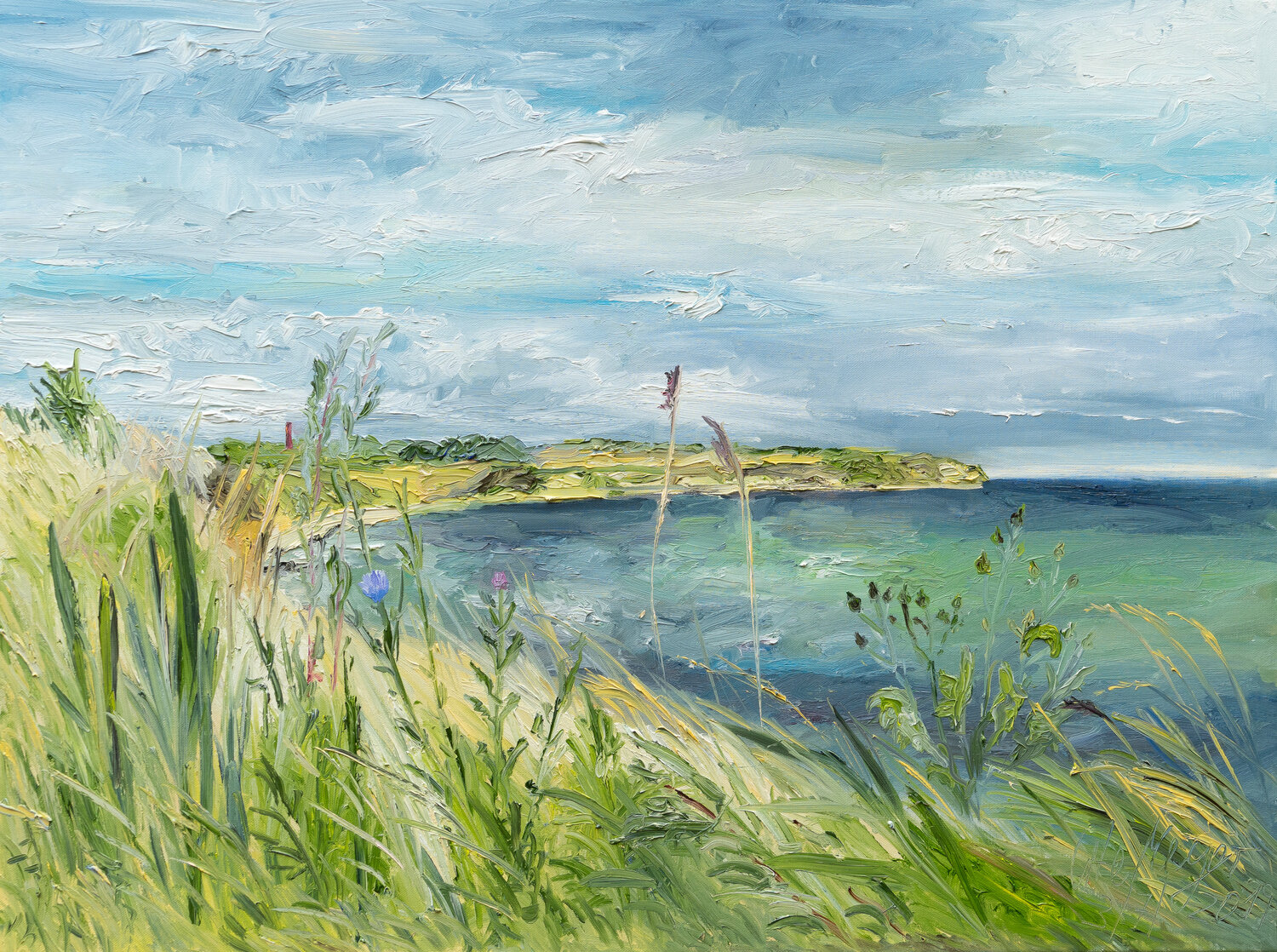 Sommerwind / Mølledamsvej / Ærø Ute Meyer Dipinto originale in vendita