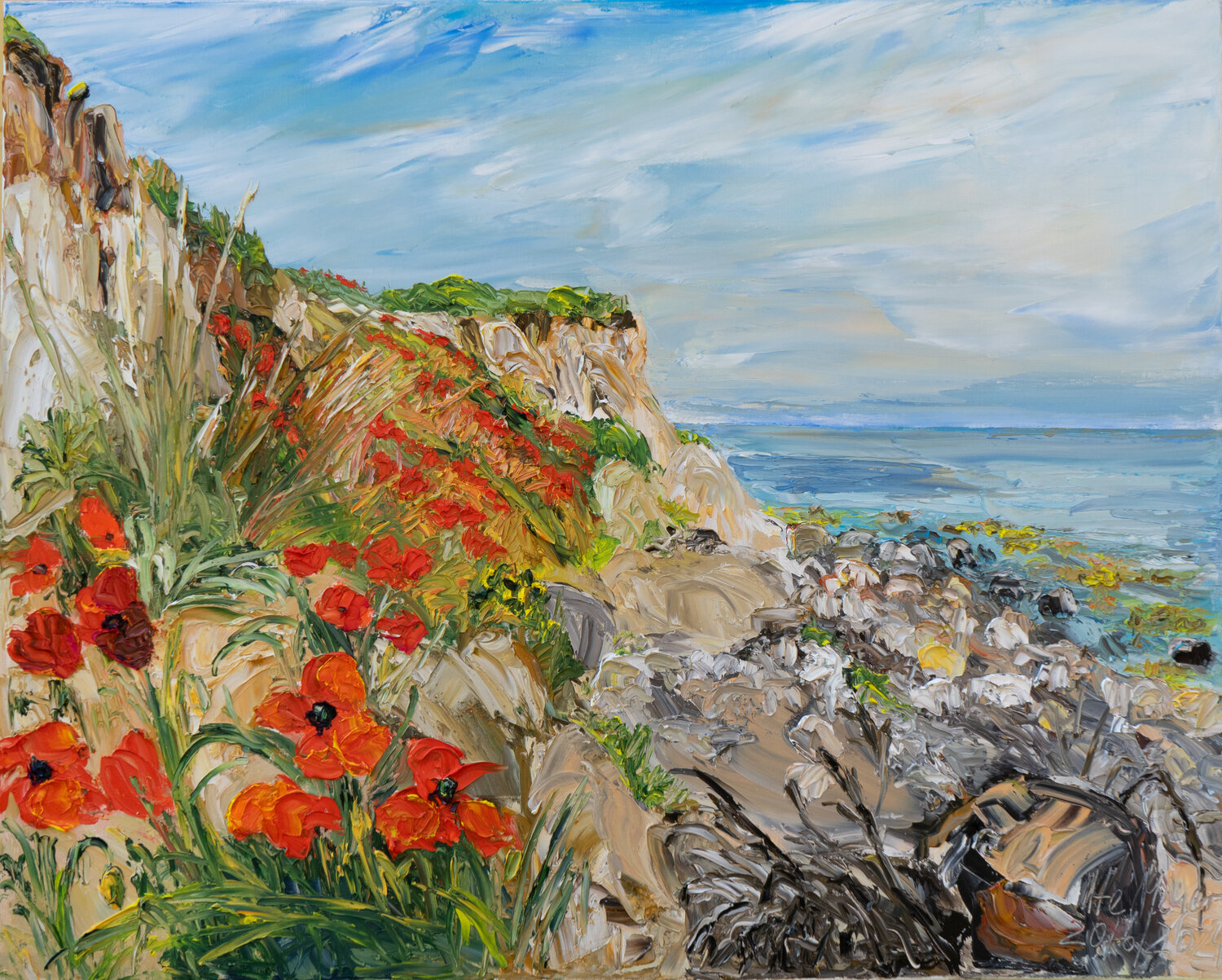 Roter Mohn / Vejsnæs / Ærø / Ostsee Ute Meyer Originalgemälde zu verkaufen