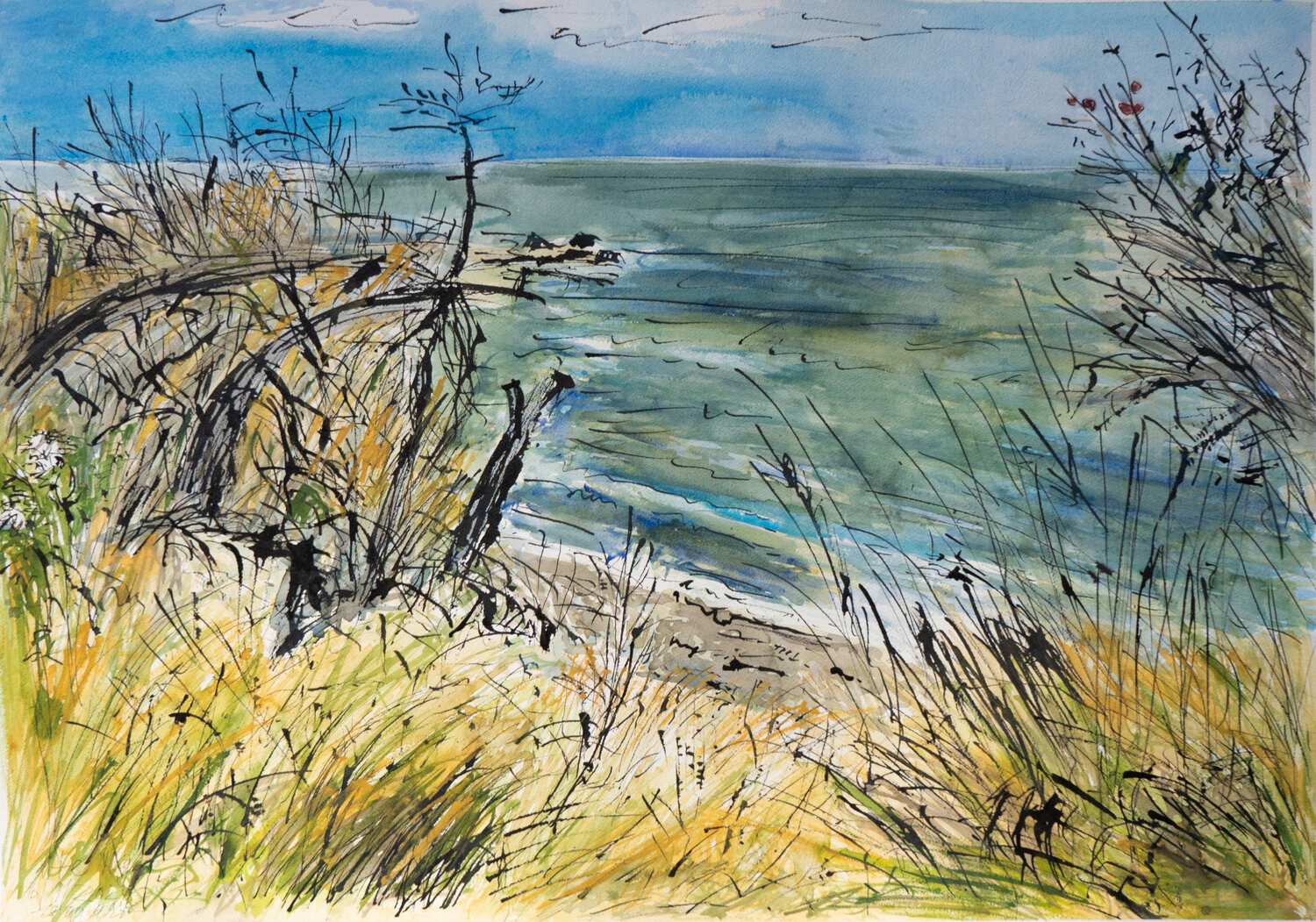 Blick aufs Wasser / Vitsø / Ærø Ute Meyer Originalgemälde zu verkaufen