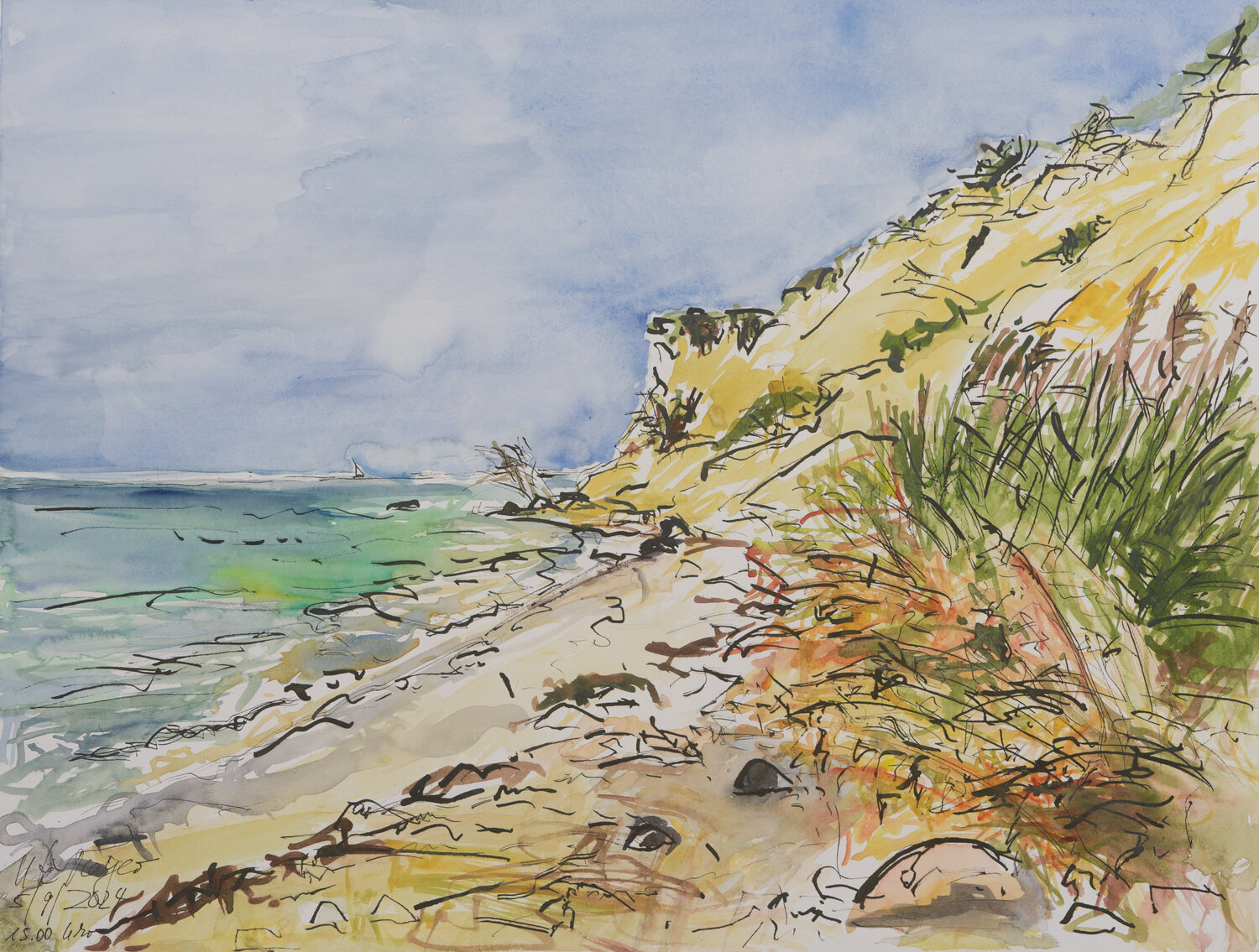 Segelboot am Horizont / Oldemark / Ærø Ute Meyer