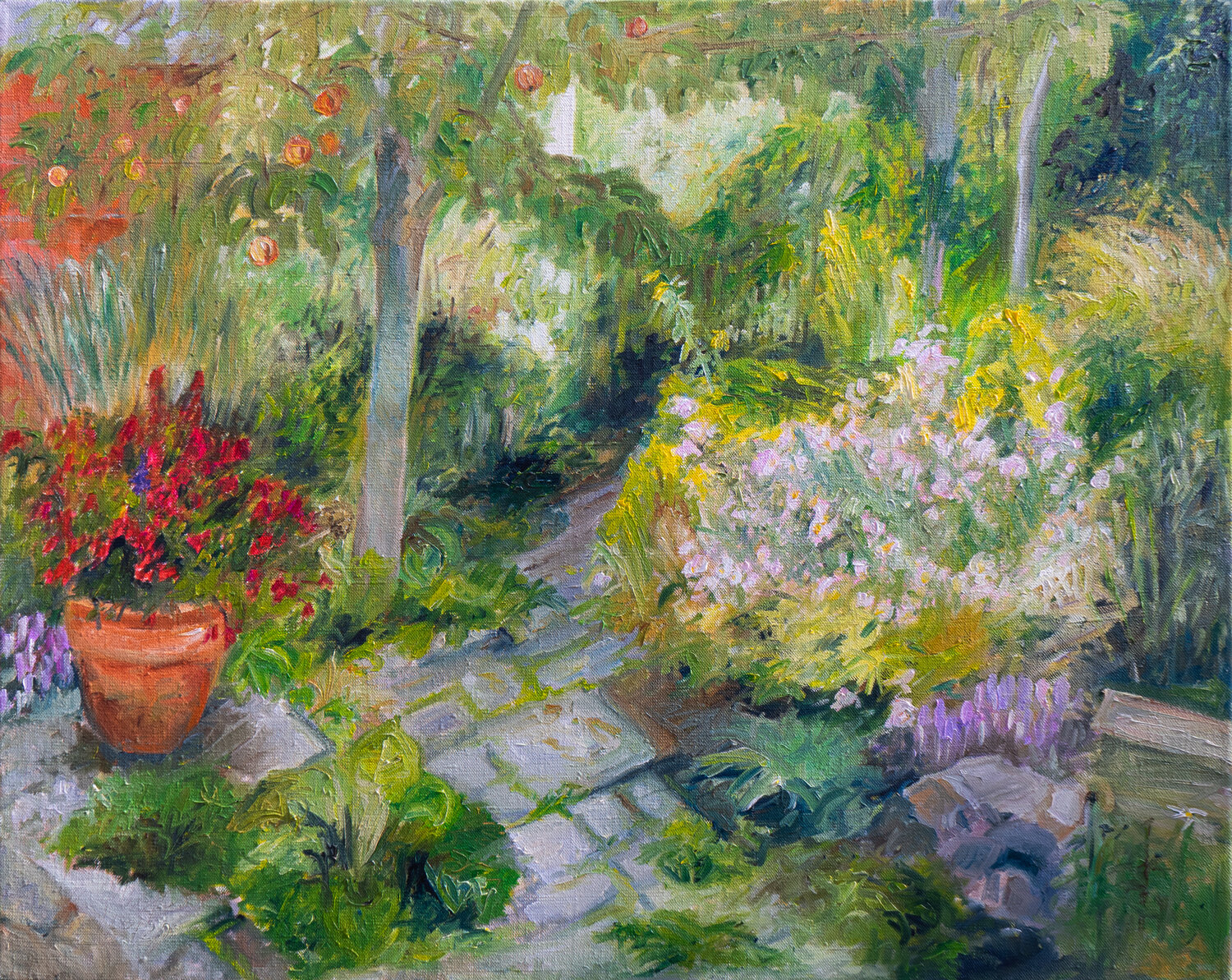Blick in den Garten im August Ute Meyer