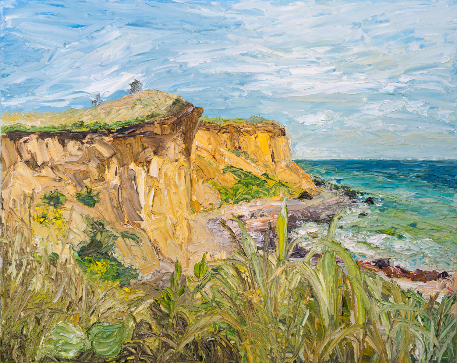 Steilküste in der Sonne / Oldemark / Ærø Ute Meyer Dipinto originale in vendita