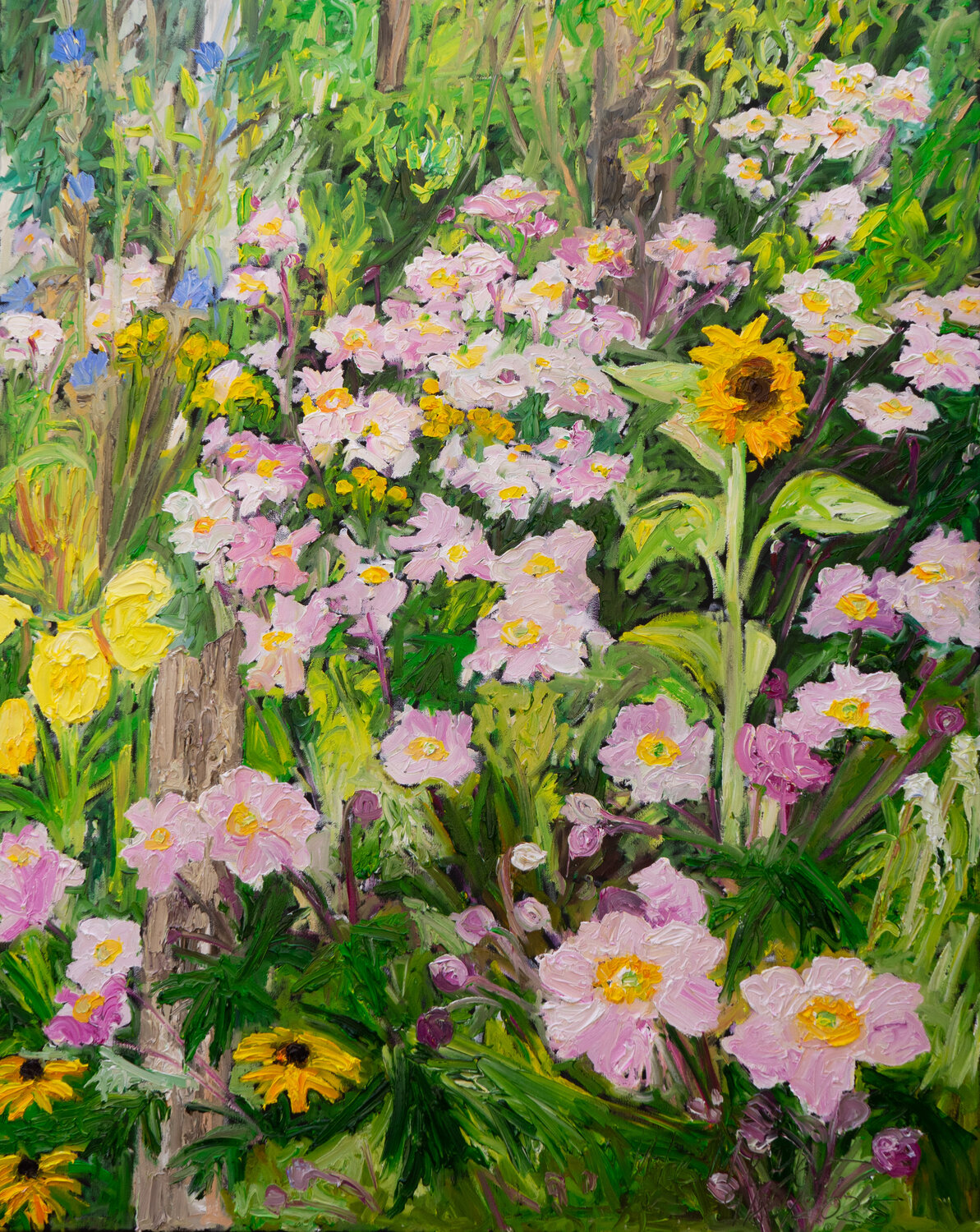 Eine Sonnenblume zwischen Anemonen Ute Meyer