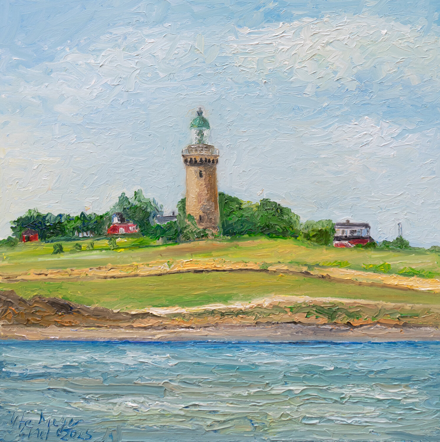Skjoldnæs Fyr / Ærø Ute Meyer Originalgemälde zu verkaufen