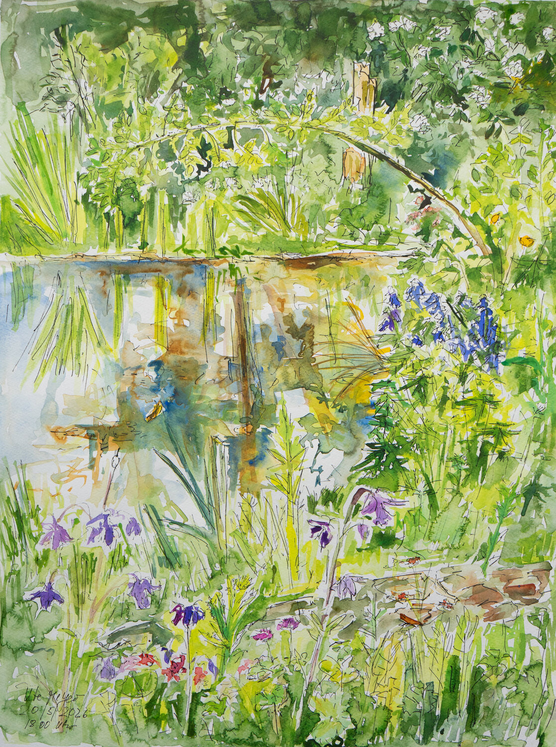 Vor der Rosenblüte II Ute Meyer Original painting for sale