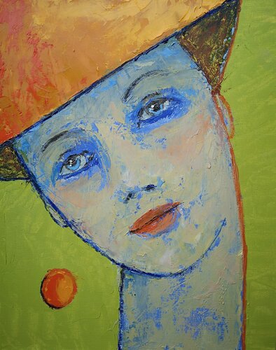 Blue Veil of Thought van Tessa Thonett, Schilderij te koop op Singulart