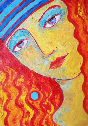 Blue Bandana van Tessa Thonett, Schilderij te koop op Singulart