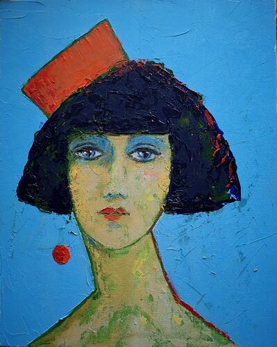 Red Pillbox Hat von Tessa Thonett, Malerei kaufen auf Singulart