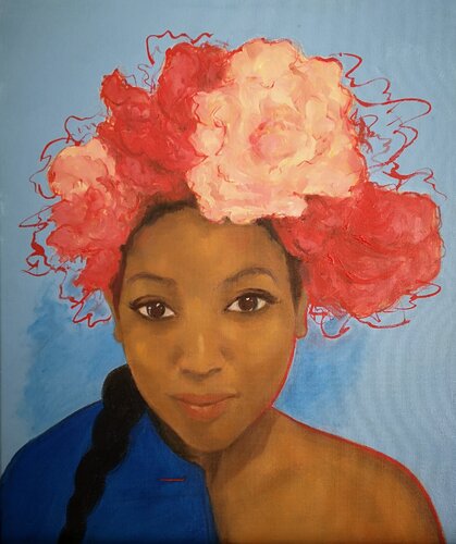 Flower Lady di Tessa Thonett, Pittura in vendita su Singulart