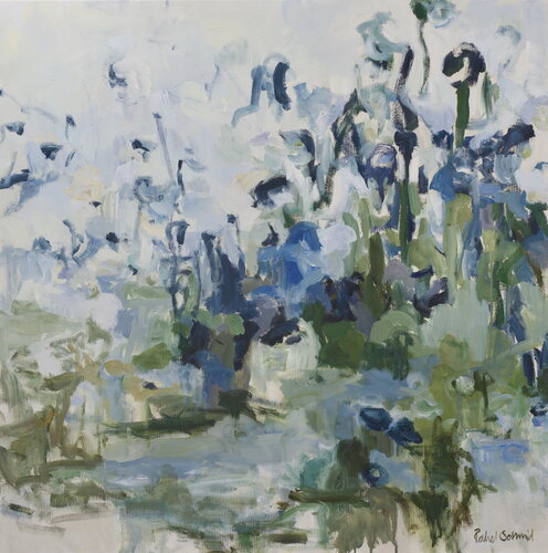 Blossoming Blues I van Rahel Schmid, Schilderij te koop op Singulart