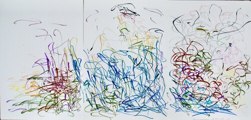 Demon seated ( triptych) by Lena Sholokhova, Work on Paper for Sale on Singulart