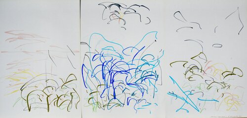 Demon seated (triptych) by Lena Sholokhova, Work on Paper for Sale on Singulart