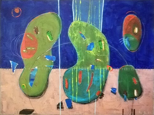 Dancing Forms (Tanzende Formen) von Evelyn Marschall-Gebhard, Malerei kaufen auf Singulart