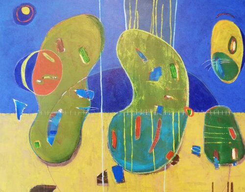 Dancing Forms (Tanzende Formen) by Evelyn Marschall-Gebhard, Painting for Sale on Singulart