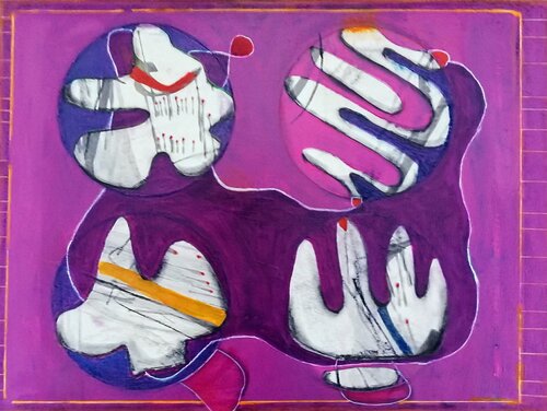 Gang of four (Vierer - Bande) by Evelyn Marschall-Gebhard, Painting for Sale on Singulart