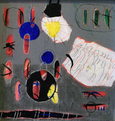 Thoughts on a note (Gedanken zu einer Notiz) von Evelyn Marschall-Gebhard, Malerei kaufen auf Singulart