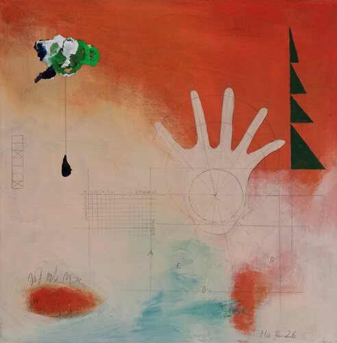 Versuch einer Hand von Evelyn Marschall-Gebhard, Malerei kaufen auf Singulart