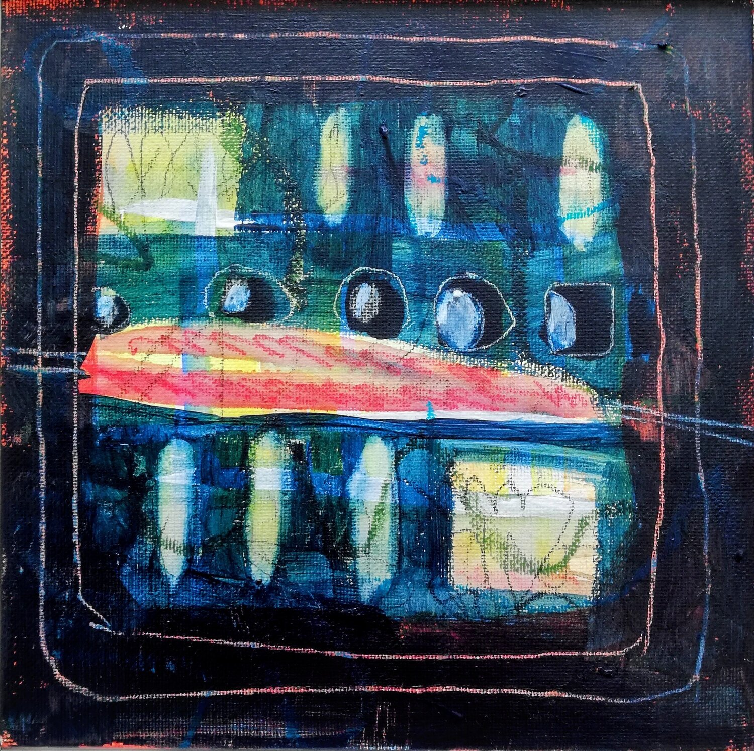 Brought to light (Ans Licht gebracht) Evelyn Marschall-Gebhard Originalgemälde zu verkaufen
