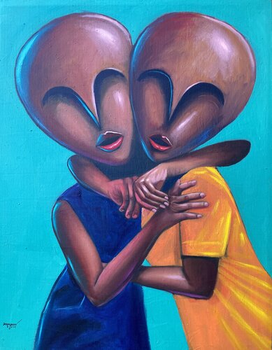 “tale of two trees I van Jesutofunmi Ogidan, Schilderij te koop op Singulart