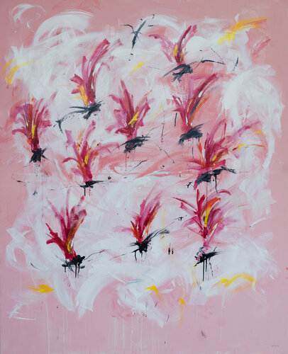 CHE FINE HANNO FATTO I FENICOTTERI ROSA de claudio del signore, Pintura a la venta en Singulart