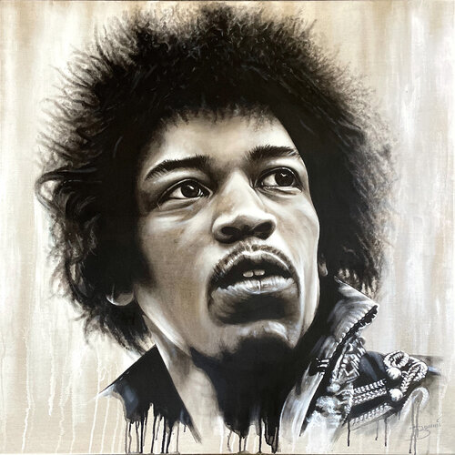 Jimi Hendrix by Jürgen Stenger (BOMMIArt), Painting for Sale on Singulart