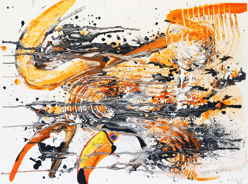 Der Tukan by Susanne Sokoll, Painting for Sale on Singulart