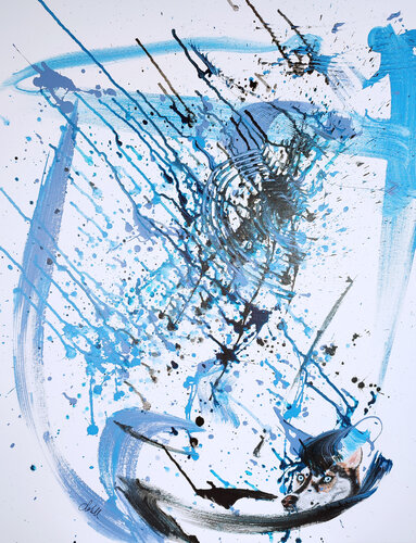 Husky im Schneetreiben by Susanne Sokoll, Painting for Sale on Singulart