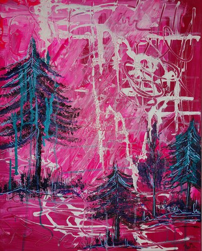 Pink Wood by Marina Burgenmeister, Painting for Sale on Singulart