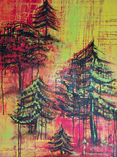 Feuerwald II di Marina Burgenmeister, Pittura in vendita su Singulart