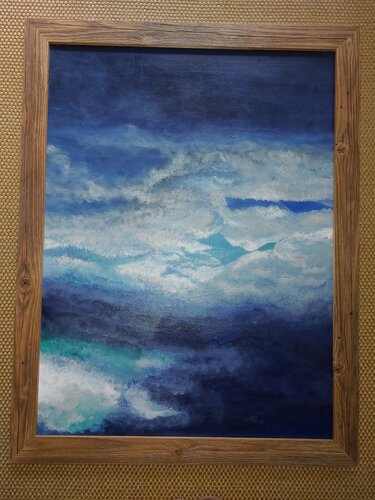 Wolken mit Bergkristall van Marina Burgenmeister, Schilderij te koop op Singulart
