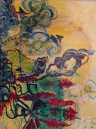 Ich mach mir die Welt, wie sie mir gefällt par Marina Burgenmeister, Peinture en vente sur Singulart