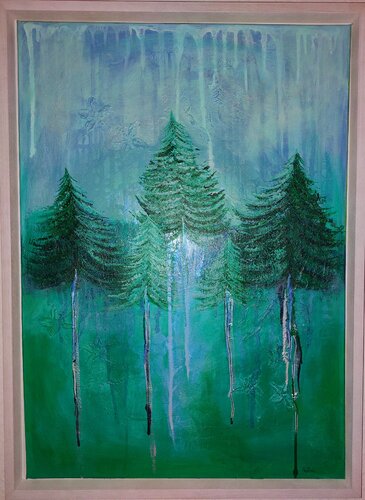 Harmonie am Morgen mit Bergkristall von Marina Burgenmeister, Malerei kaufen auf Singulart