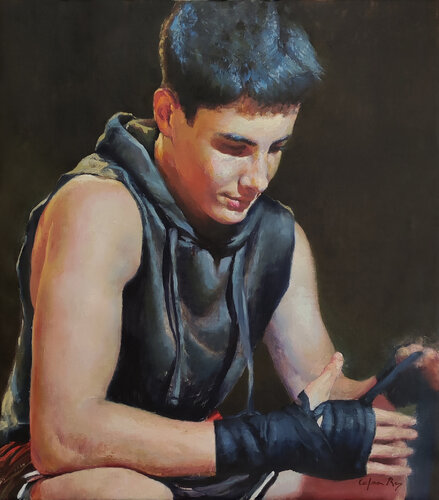Aspirante a boxeador di Carmen Rey Berrocal, Pittura in vendita su Singulart