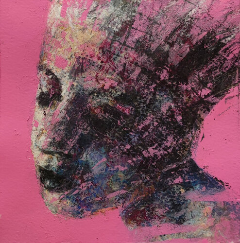 Retrato en rosa van Carmen Rey Berrocal, Schilderij te koop op Singulart