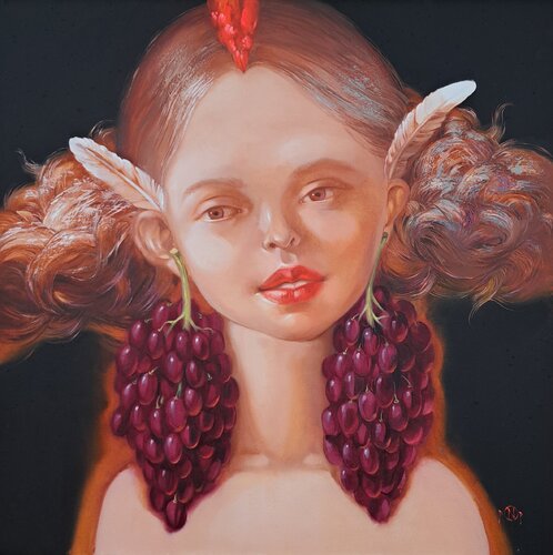 Bacchus Earrings van Naty Pop, Schilderij te koop op Singulart