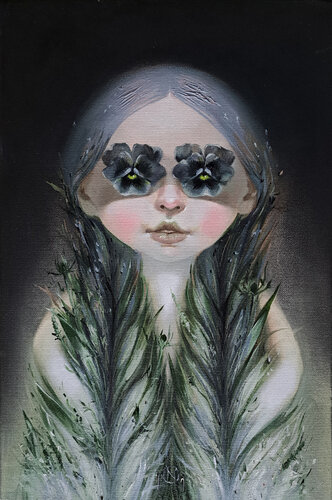 The Garden Behind Her Eyes di Naty Pop, Pittura in vendita su Singulart