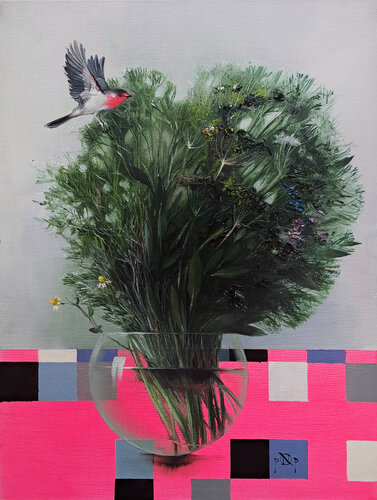 Nature Interrupts the Grid by Naty Pop, Painting for Sale on Singulart