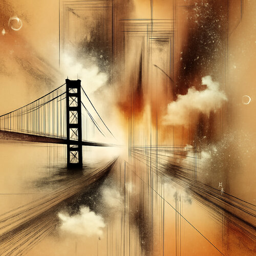 Dust and Light: The Golden Gate in Memory II de Ziqi Yu, Digital a la venta en Singulart