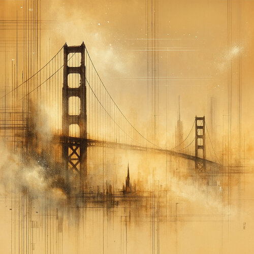 Dust and Light: The Golden Gate in Memory IX von Ziqi Yu, Digital kaufen auf Singulart